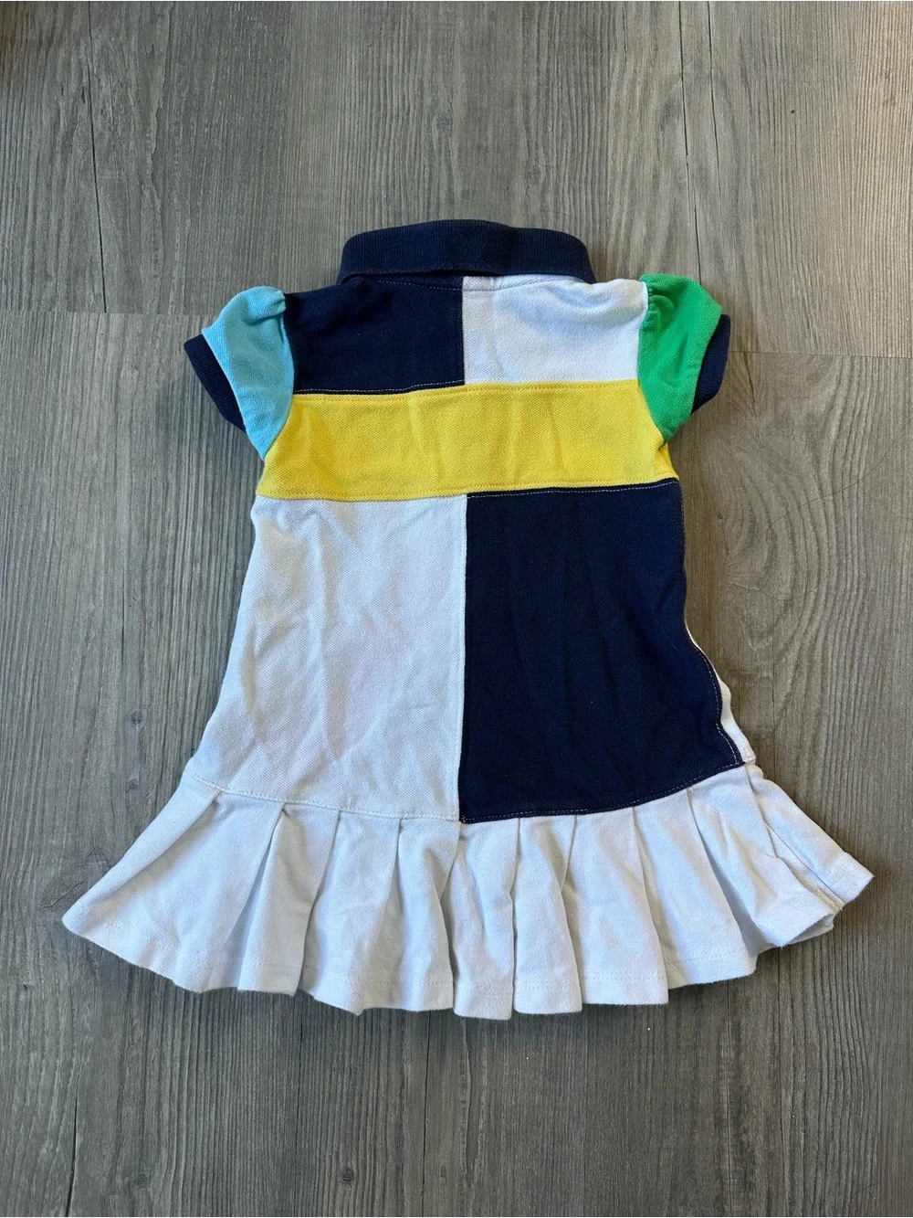 Ralph Lauren Girls' Multi-Color Polo Dress - Pink/White/Navy